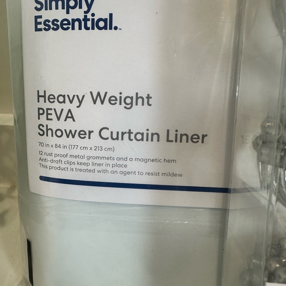 Simply Essential Long Shower Curtain Liner with Hooks Bin D - Picture 2 of 5